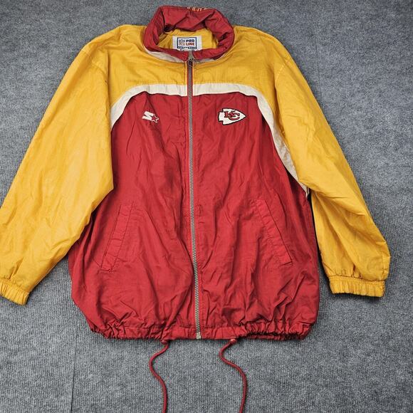 Vintage Kansas City Chiefs Starter Jacket Mens XL NFL Football Windbreaker 90s - Picture 1 of 8